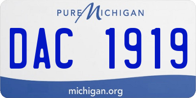 MI license plate DAC1919