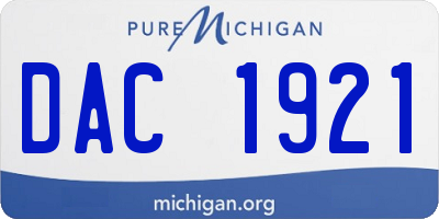 MI license plate DAC1921
