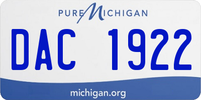 MI license plate DAC1922