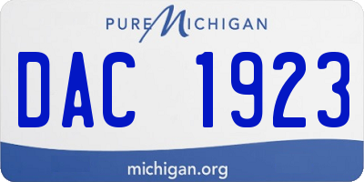 MI license plate DAC1923