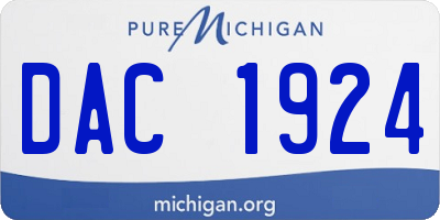 MI license plate DAC1924