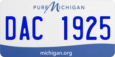 MI license plate DAC1925