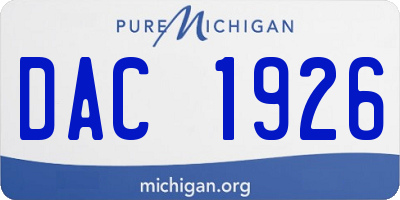 MI license plate DAC1926