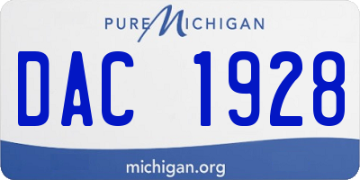 MI license plate DAC1928