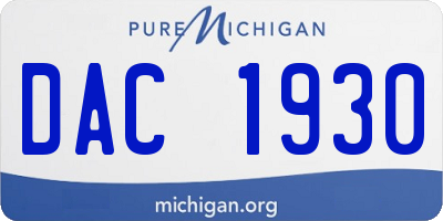 MI license plate DAC1930