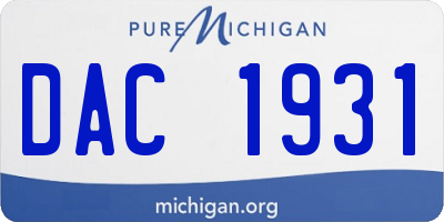 MI license plate DAC1931