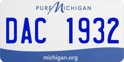 MI license plate DAC1932