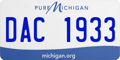 MI license plate DAC1933