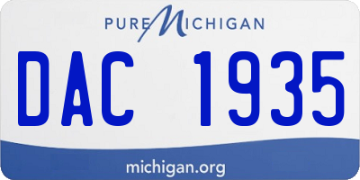 MI license plate DAC1935