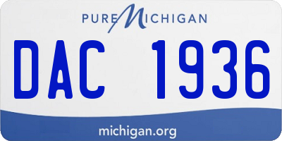 MI license plate DAC1936