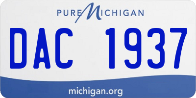 MI license plate DAC1937