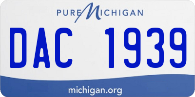 MI license plate DAC1939