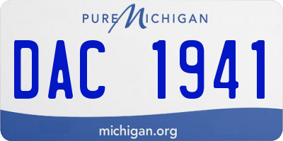 MI license plate DAC1941