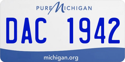 MI license plate DAC1942