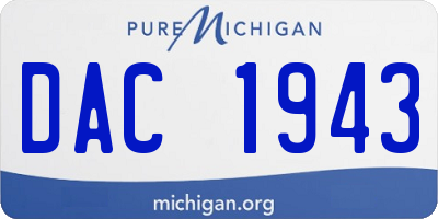 MI license plate DAC1943