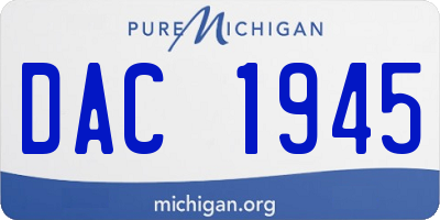 MI license plate DAC1945