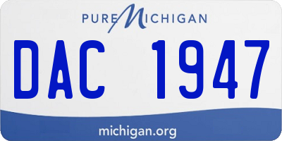 MI license plate DAC1947