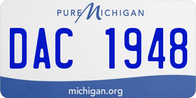 MI license plate DAC1948