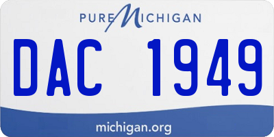 MI license plate DAC1949