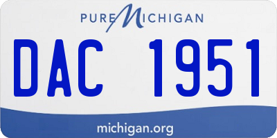 MI license plate DAC1951