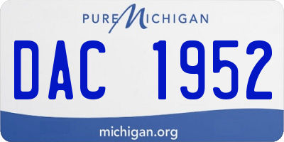 MI license plate DAC1952
