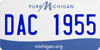 MI license plate DAC1955