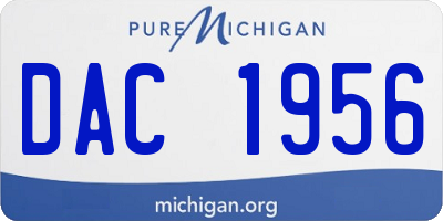 MI license plate DAC1956