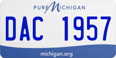 MI license plate DAC1957