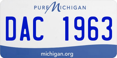 MI license plate DAC1963