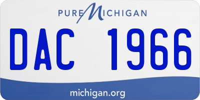 MI license plate DAC1966