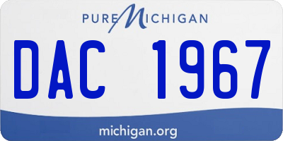 MI license plate DAC1967