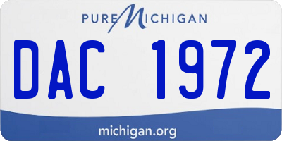 MI license plate DAC1972