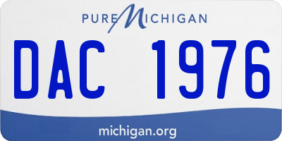MI license plate DAC1976