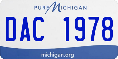 MI license plate DAC1978