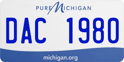 MI license plate DAC1980