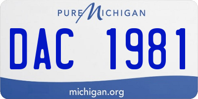 MI license plate DAC1981