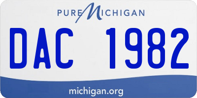 MI license plate DAC1982