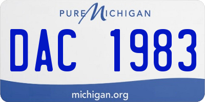 MI license plate DAC1983