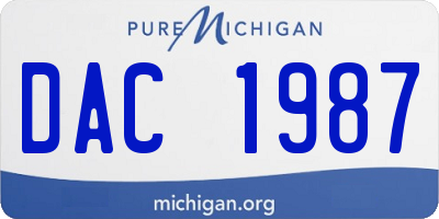 MI license plate DAC1987