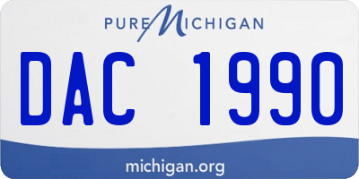 MI license plate DAC1990