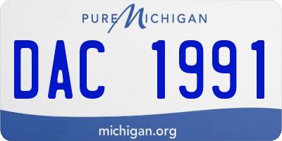 MI license plate DAC1991