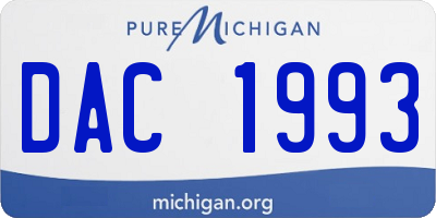 MI license plate DAC1993