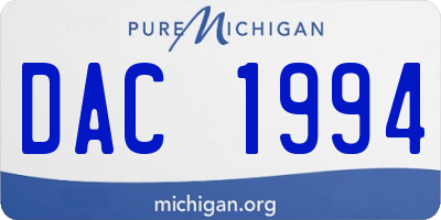 MI license plate DAC1994