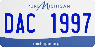 MI license plate DAC1997