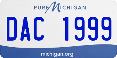 MI license plate DAC1999