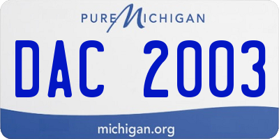 MI license plate DAC2003