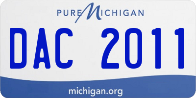 MI license plate DAC2011