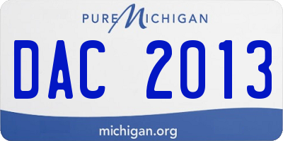 MI license plate DAC2013