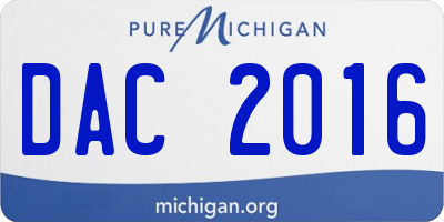 MI license plate DAC2016
