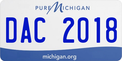 MI license plate DAC2018
